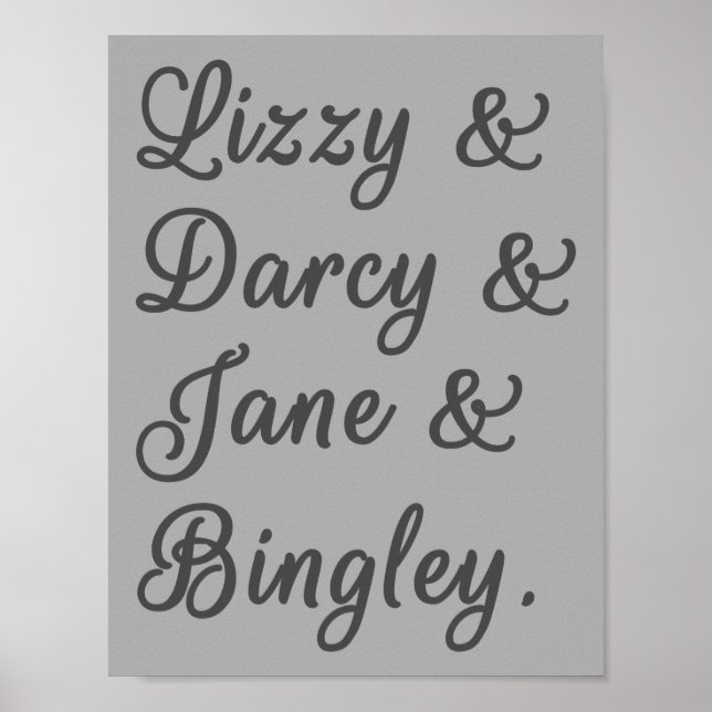 Póster Orgullo y prejuicio Parejas I (Frente)