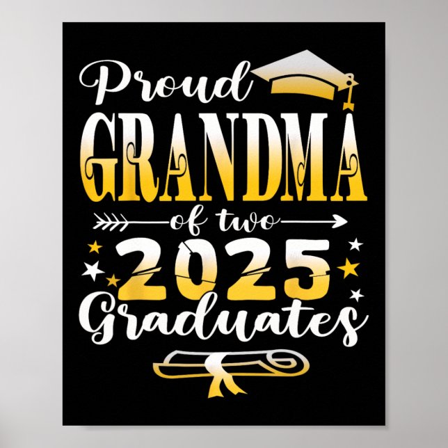 Póster Orgullosa Abuela De Dos Gemelos Graduados De 2025  (Frente)