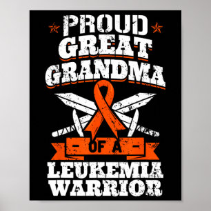 Póster Orgullosa Abuela De Guerrero De La Leucemia Awaren
