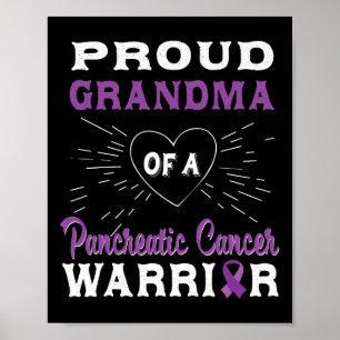 Póster Orgullosa Abuela De Un Guerrero Del Cáncer Pancreá