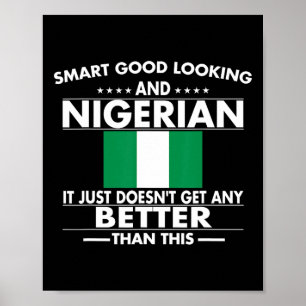 Póster Orgullosa Bandera Nigeriana El Patrimonio Nigerian