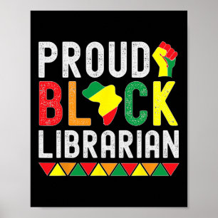 Póster Orgullosa bibliotecaria negra Mes de la historia n