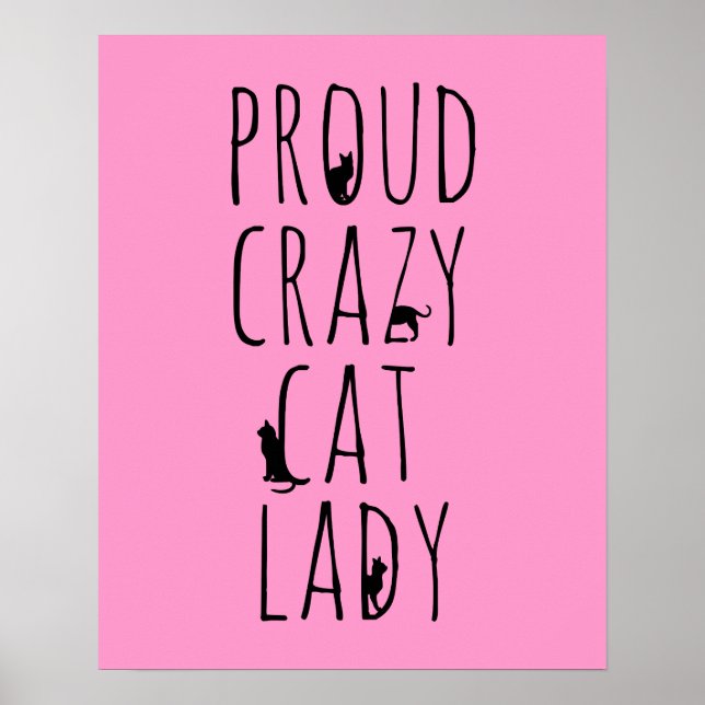 Póster Orgullosa dama de un gato loco (Frente)