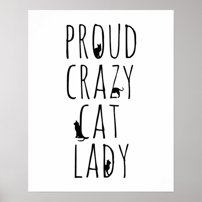 Póster Orgullosa dama de un gato loco (Frente)