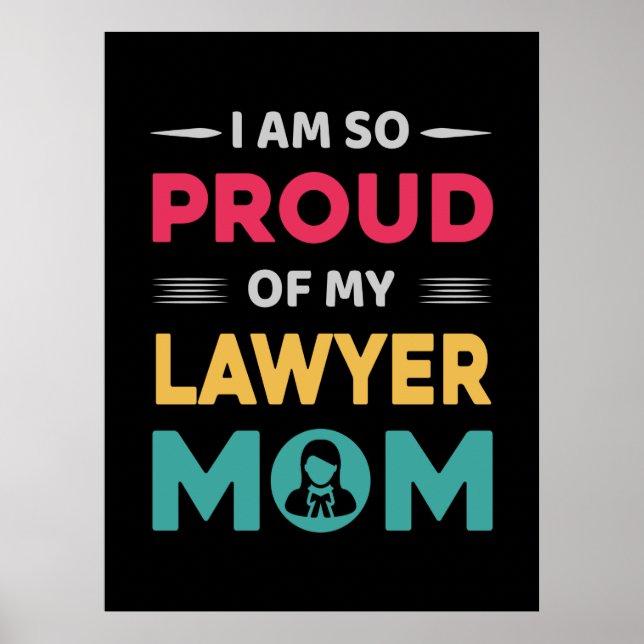 Póster Orgullosa De Mi Madre Abogada (Frente)
