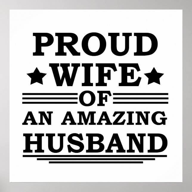 Póster orgullosa esposa de un marido increíble (Frente)