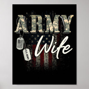 Póster Orgullosa esposa militar norteamericana regalo mil