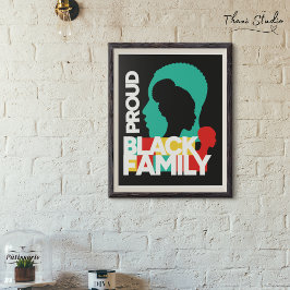 Póster Orgullosa familia negra Mes de historia negra
