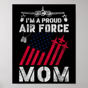 Póster Orgullosa Fuerza Aérea Mamá Fuerza Aérea Militar E