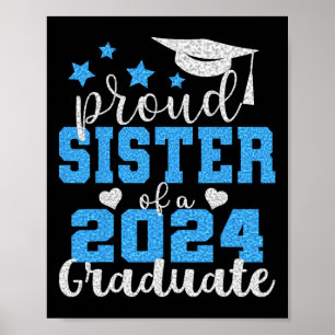 Póster Orgullosa Hermana De 2024 Graduada Impresionante C