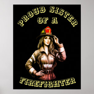 Póster Orgullosa Hermana De FireFighter