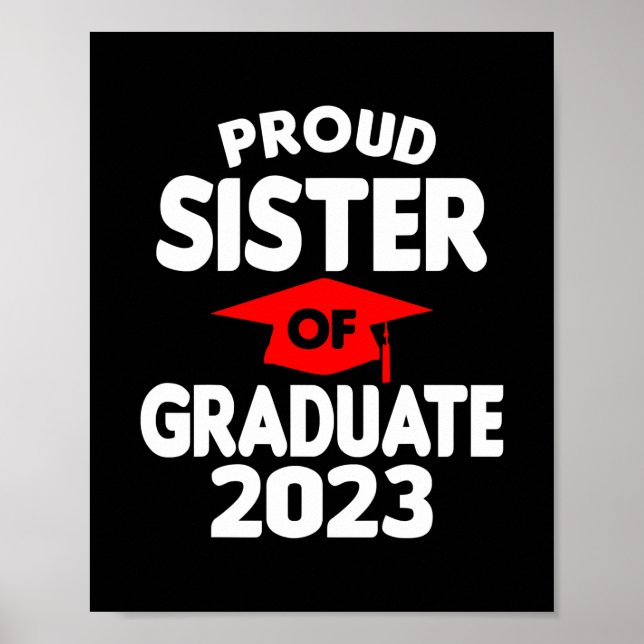 Póster Orgullosa Hermana De La Clase Graduada 2023 De 202 (Frente)