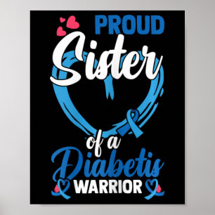 Póster Orgullosa hermana de un guerrero de la diabetes