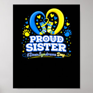 Póster Orgullosa hermana día mundial de la concientizació