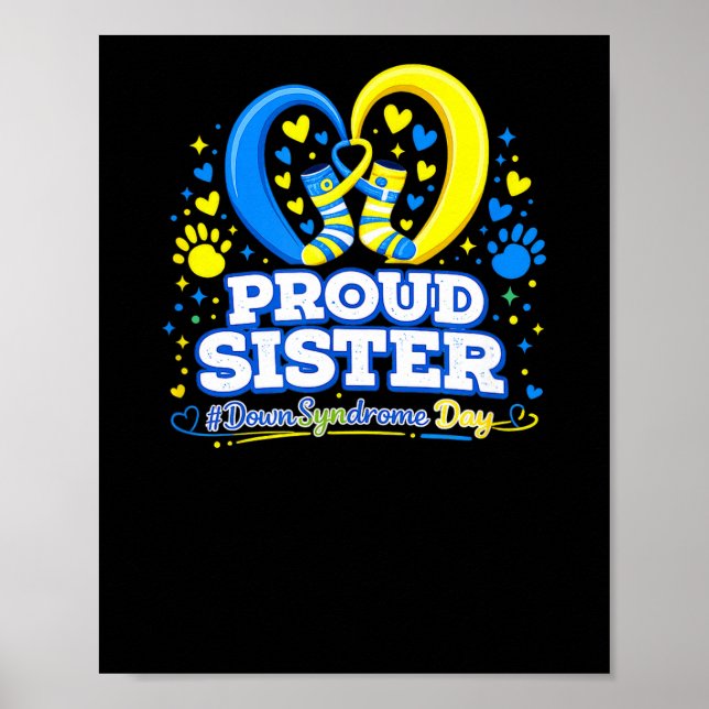 Póster Orgullosa hermana día mundial de la concientizació (Frente)