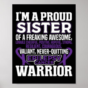 Póster Orgullosa Hermana Epilepsia Awareness Women Purple