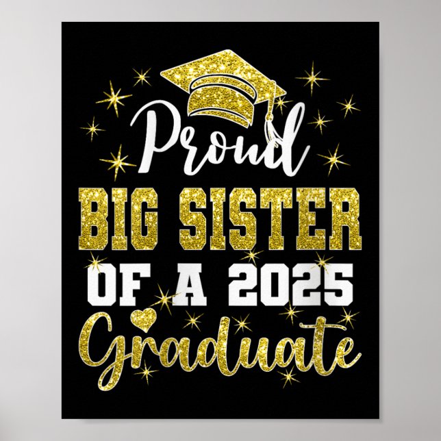 Póster Orgullosa Hermana Mayor de Graduada de 2025 Gra (Frente)
