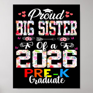 Póster Orgullosa hermana mayor de madres graduadas de pre