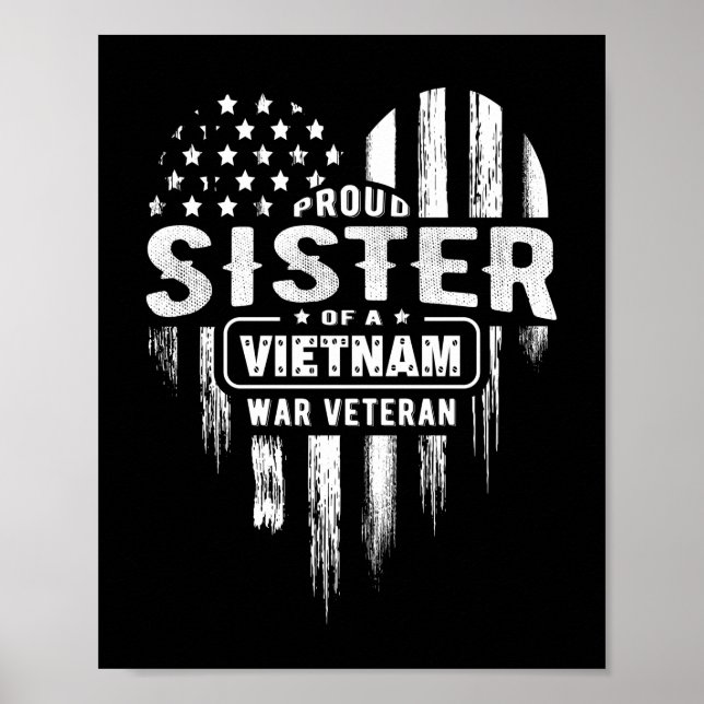 Póster Orgullosa hermana Vietnam Vet Brother Veterans Day (Frente)
