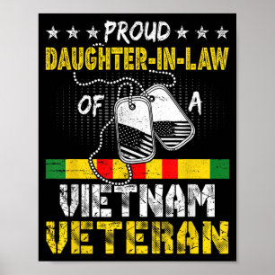 Póster Orgullosa Hija De La Ley De Un Veterano Padres De