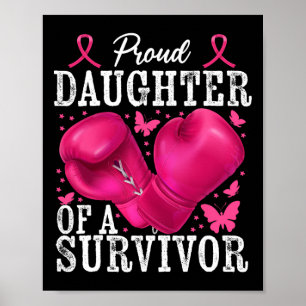 Póster Orgullosa Hija De Sobreviviente Cáncer De Mama Box