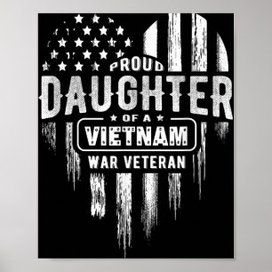 Póster Orgullosa hija Vietnam Vet Dad Veterans Day Americ