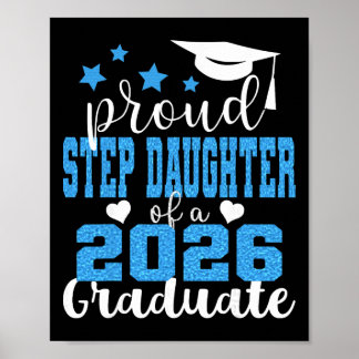 Póster Orgullosa hijastra de la graduada de 2026 Graduada