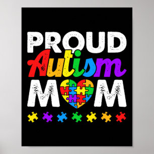 Póster Orgullosa madre autista Color de concienciación y