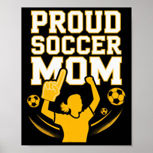 Póster Orgullosa Madre De Fútbol Fan Alegre Apoyo Para Ma