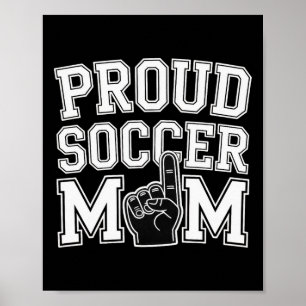 Póster Orgullosa Madre De Fútbol Hincha Alegre Apoyo Para
