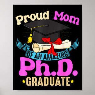 Póster Orgullosa madre de graduada de doctorado ph camise