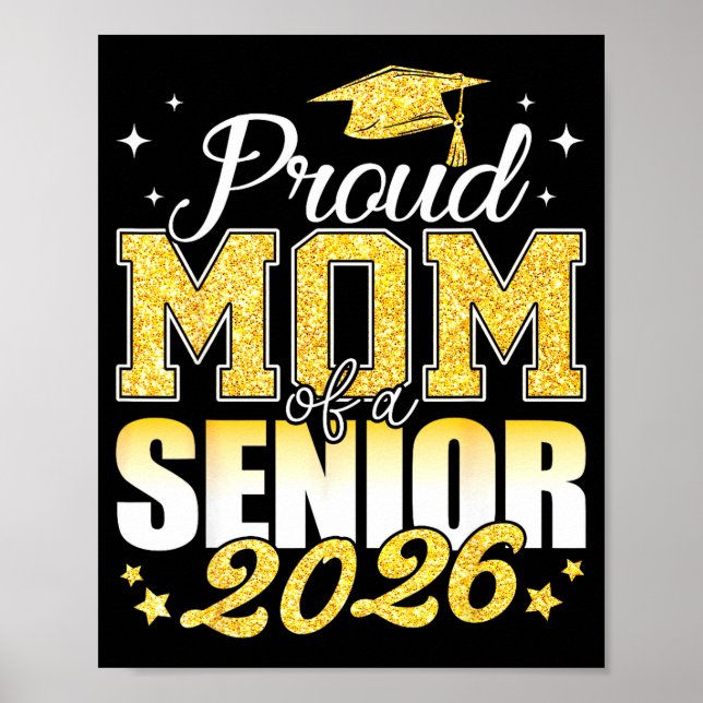 Póster Orgullosa madre de un estudiante de último año 202 (Frente)