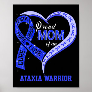 Póster Orgullosa Madre De Un Guerrero Ataxia Cinta Azul
