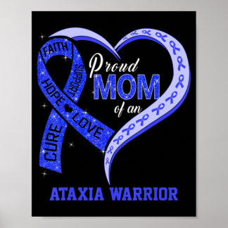 Póster Orgullosa Madre De Un Guerrero Ataxia Cinta Corazó