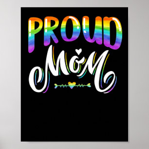 Póster Orgullosa madre LGBT Orgullo gay arcoiris lesbiana