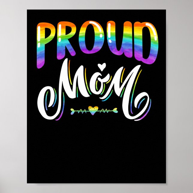 Póster Orgullosa madre LGBT Orgullo gay arcoiris lesbiana (Frente)