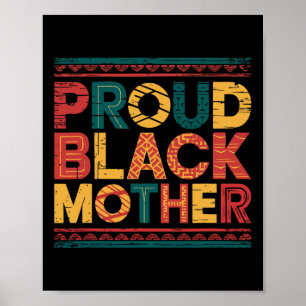 Póster Orgullosa Madre Negra Afro Melanina Mamá Droga Día