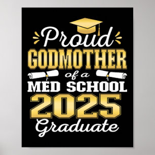 Póster Orgullosa Madrina De La Fama De Graduados De La Es