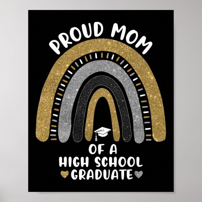 Póster Orgullosa Mamá De Un Graduado De Secundaria De Cla (Frente)