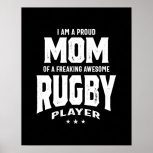 Póster Orgullosa Mamá De Un Impresionante Jugador De Rugb