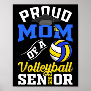 Póster Orgullosa Mamá De Un Voleibol Senior Cl De Graduat