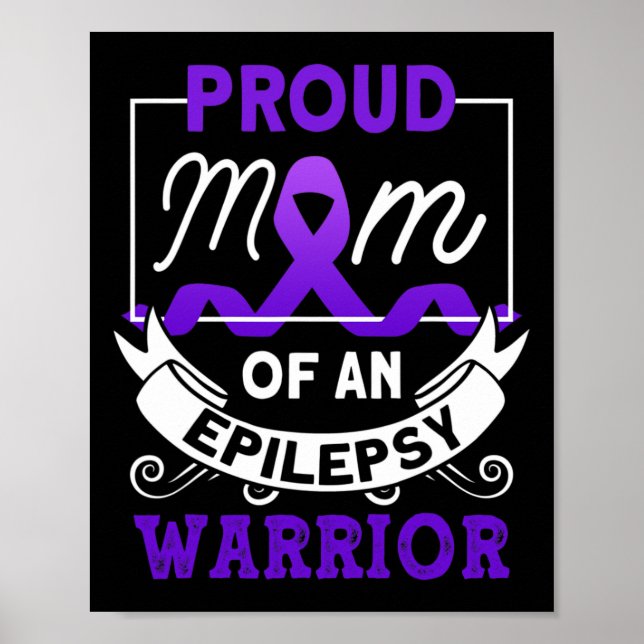 Póster Orgullosa Mamá De Una Epilepsia De Guerrero Epilep (Frente)