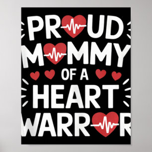 Póster Orgullosa Mami Of A Heart Warrior Chd Awareness Wa