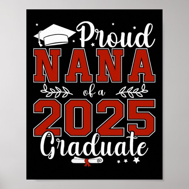 Póster Orgullosa Nana De Un Graduado De 2025 De La Cl. (Frente)