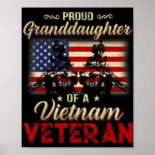 Póster Orgullosa Nieta De Un Veterano Abuelo De Vietnam