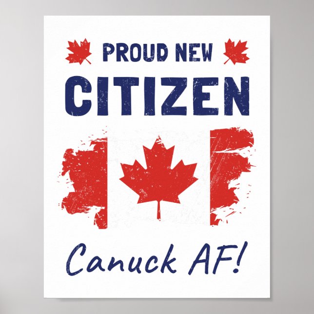 Póster Orgullosa nueva ciudadana canadiense, ceremonia de (Frente)