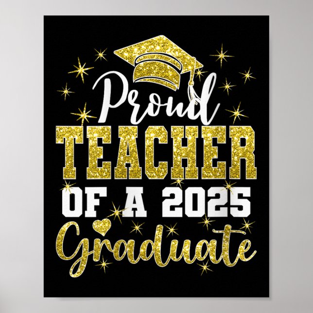Póster Orgullosa Profesora De La Graduada De 2025 (Frente)