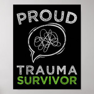 Póster Orgullosa sobreviviente de trauma terapia de traum