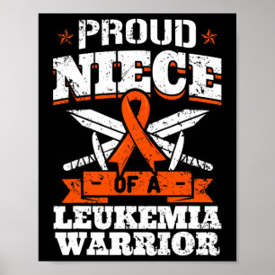 Póster Orgullosa sobrina de sangre de guerrero de leucemi