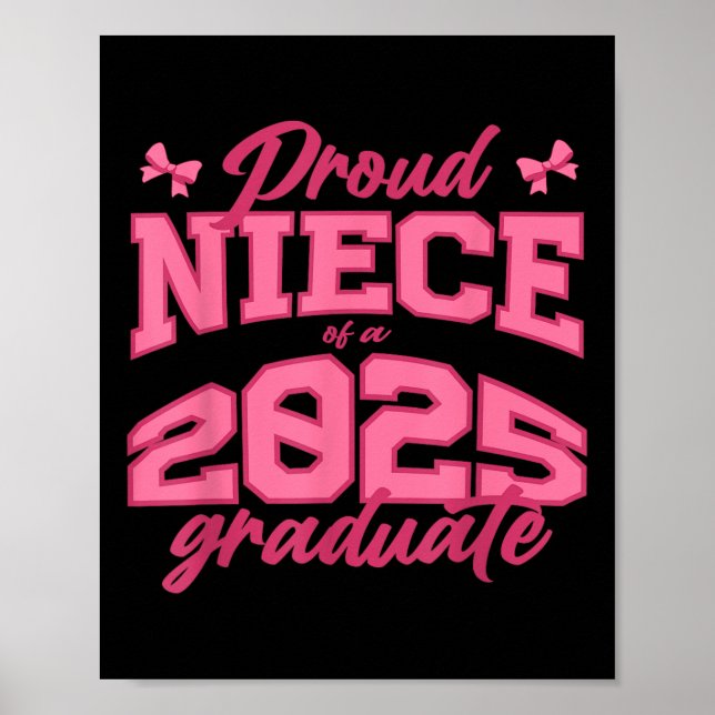 Póster Orgullosa sobrina De Un Graduado De 2025 De Coquet (Frente)